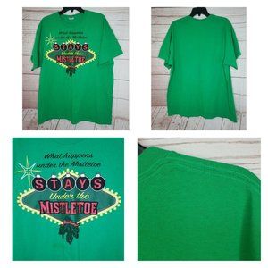 Gildan What Happens Under The Mistletoe Stays Under The Mistletoe T Shirt